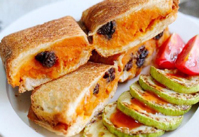 Pumpkin raisin sandwich